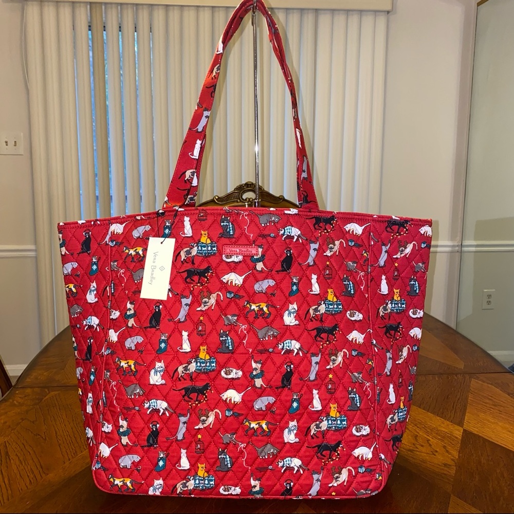 NWT Vera Bradley Grand Tote Holiday Cats